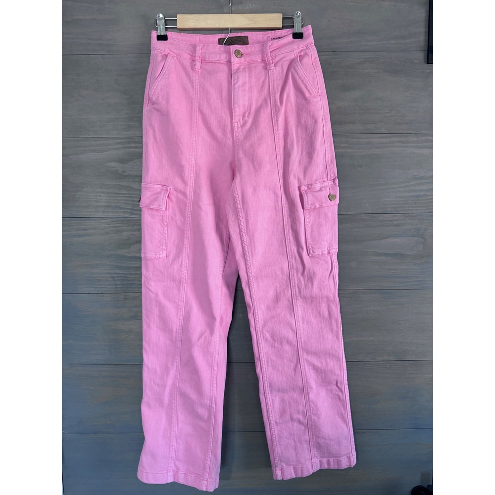 Judy Blue Pretty In Pink High Rise Cargo Straight Leg Jeans Pink Size‎ 5/27 - Picture 4 of 7
